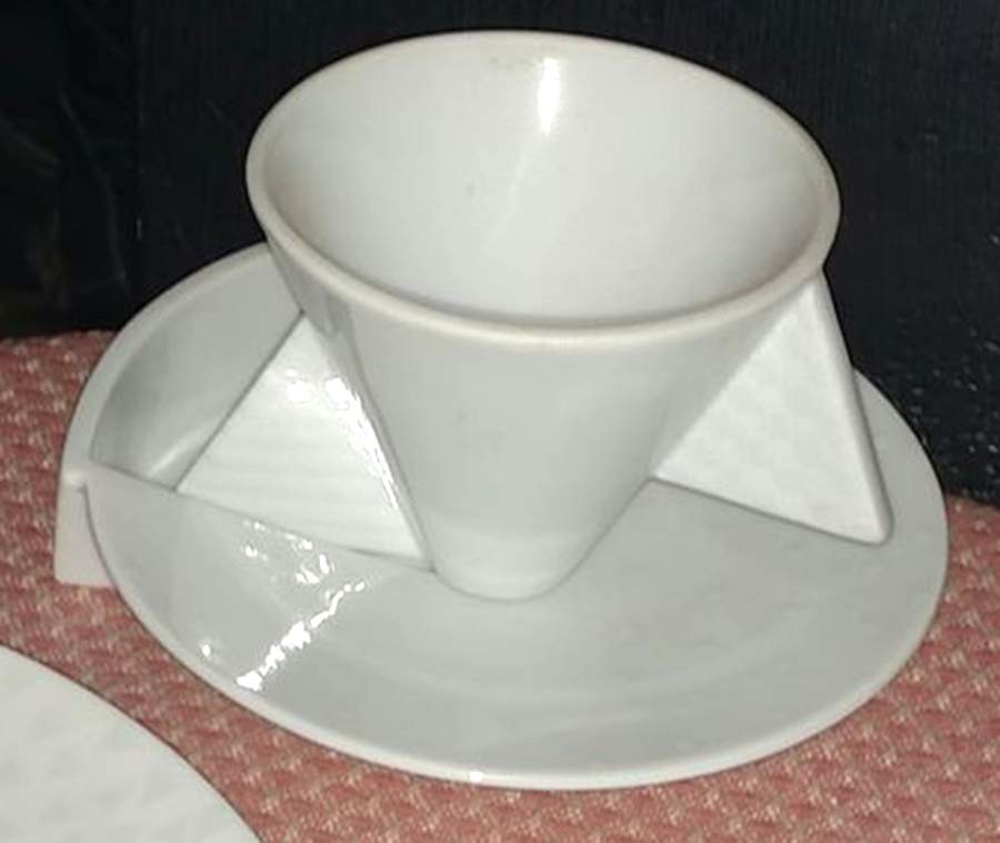 Gray Graphics Flat Cup & Saucer Set by Mikasa-1