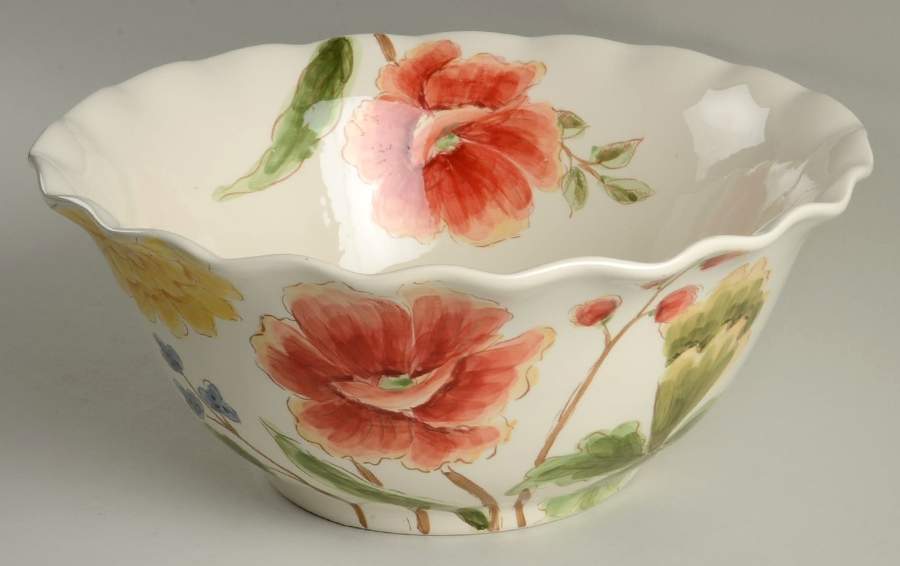 Summer Mum Floral 11" Large Salad Serving Bowl by Maxcera Corp-1