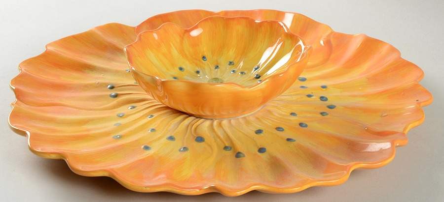 Summer Mum Floral 1 Piece Chip & Dip by Maxcera Corp-1