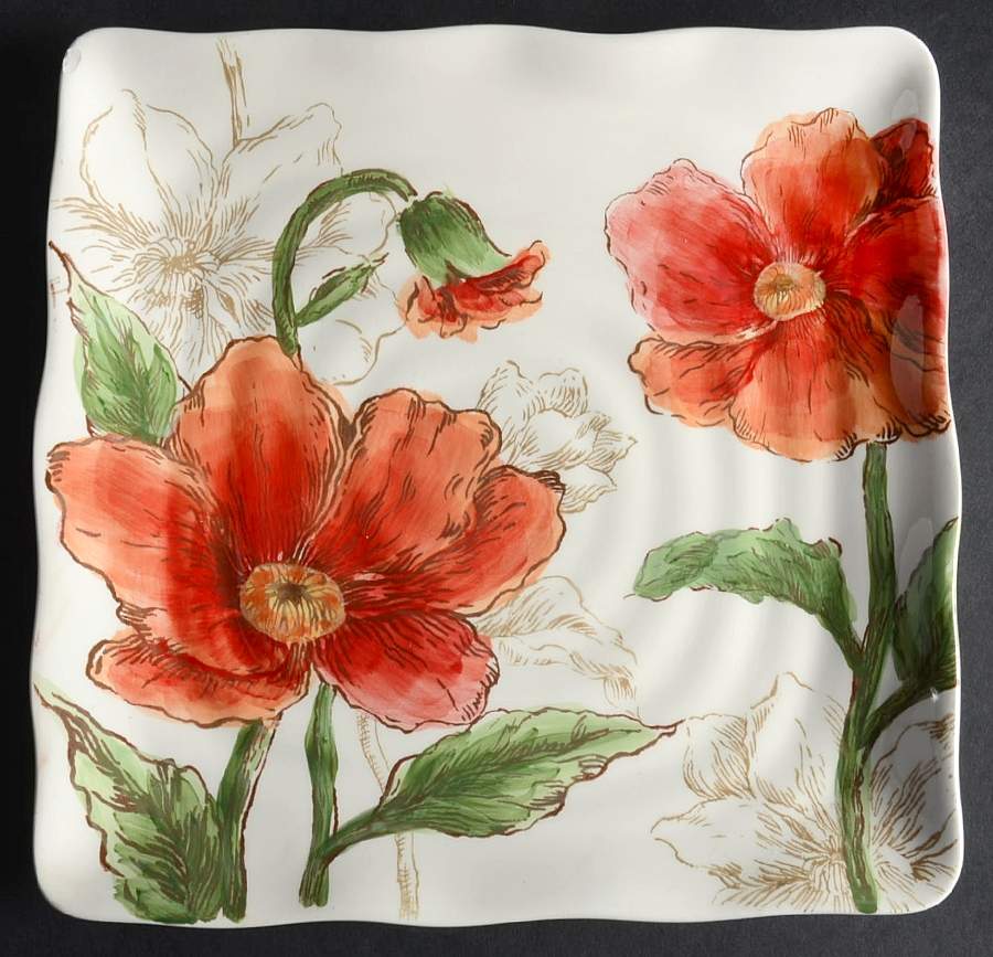 Sketch Poppy Square Salad Plate by Maxcera Corp-1