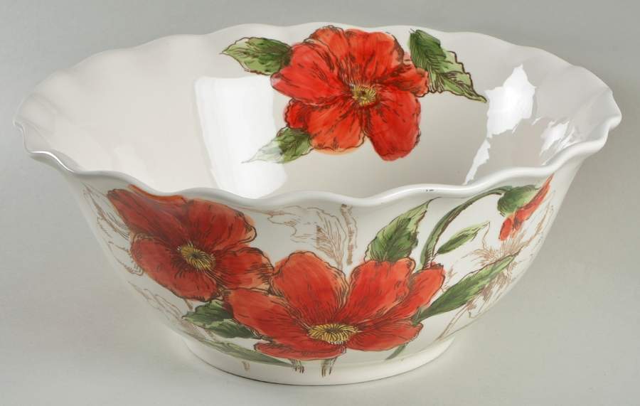 Sketch Poppy 12" Ruffled Bowl by Maxcera Corp-1