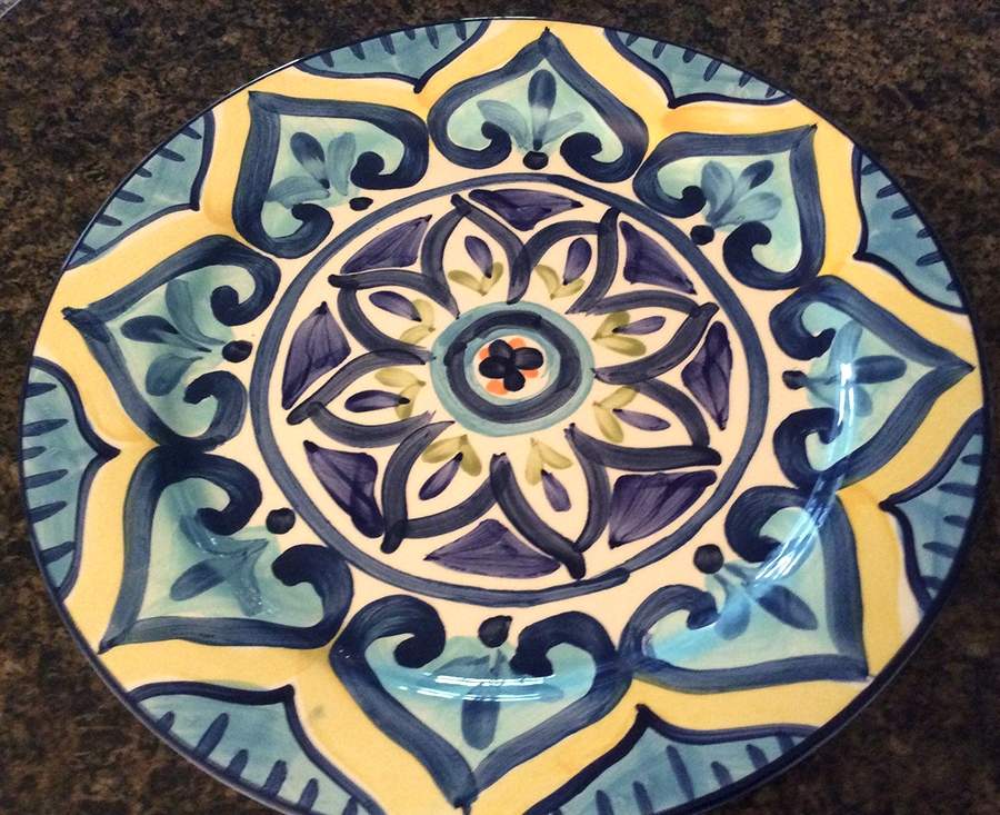 Blue Ray Dinner Plate by Maxcera Corp-1