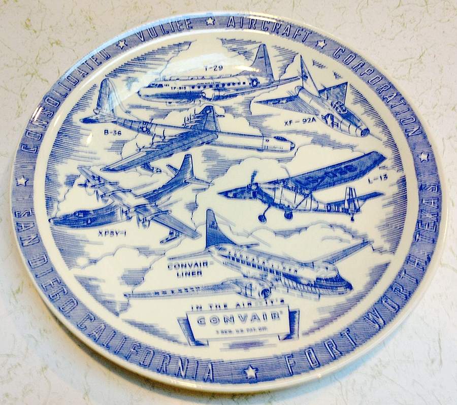 Consolidated Vultee Aircraft Corporation Dinner Plate by Metlox - Poppytrail - Vernon-1