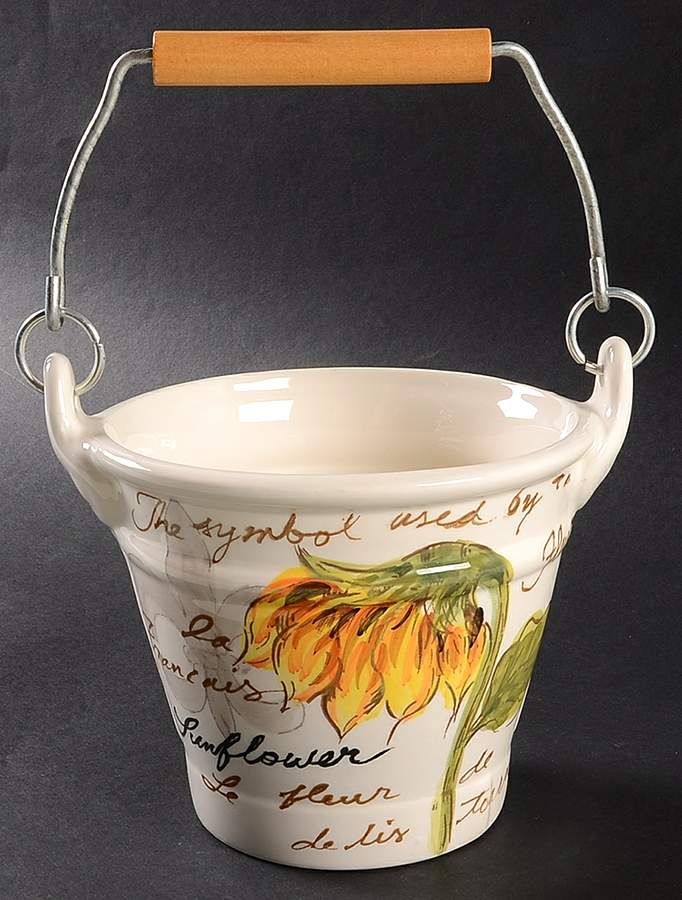 Sunflower & Tower 4" Handled Basket by Maxcera Corp-1