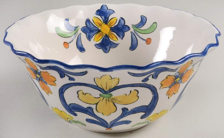 Posh Blue 10" Ruffled Bowl by Maxcera Corp-1