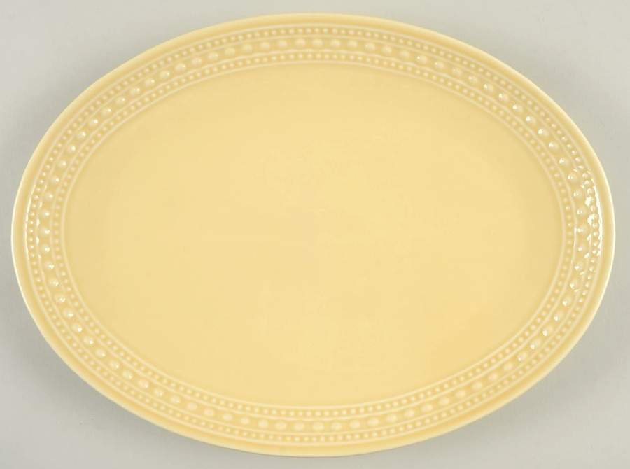 M2A20 Yellow 13" Oval Serving Platter by Matceramica-1