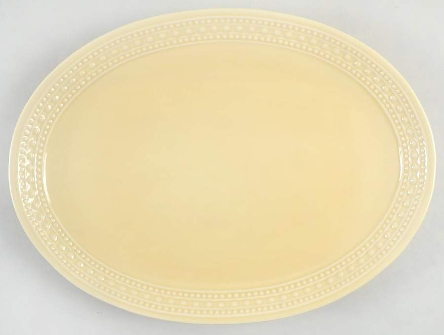 M2A20 Yellow 15" Oval Serving Platter by Matceramica-1