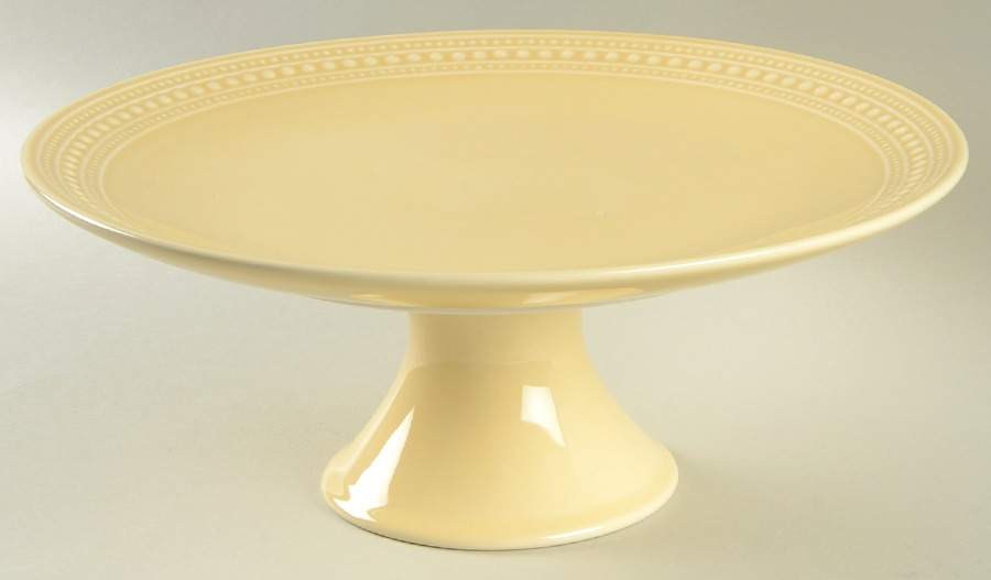 M2A20 Yellow 12" Diameter Pedestal Cake Stand by Matceramica-1