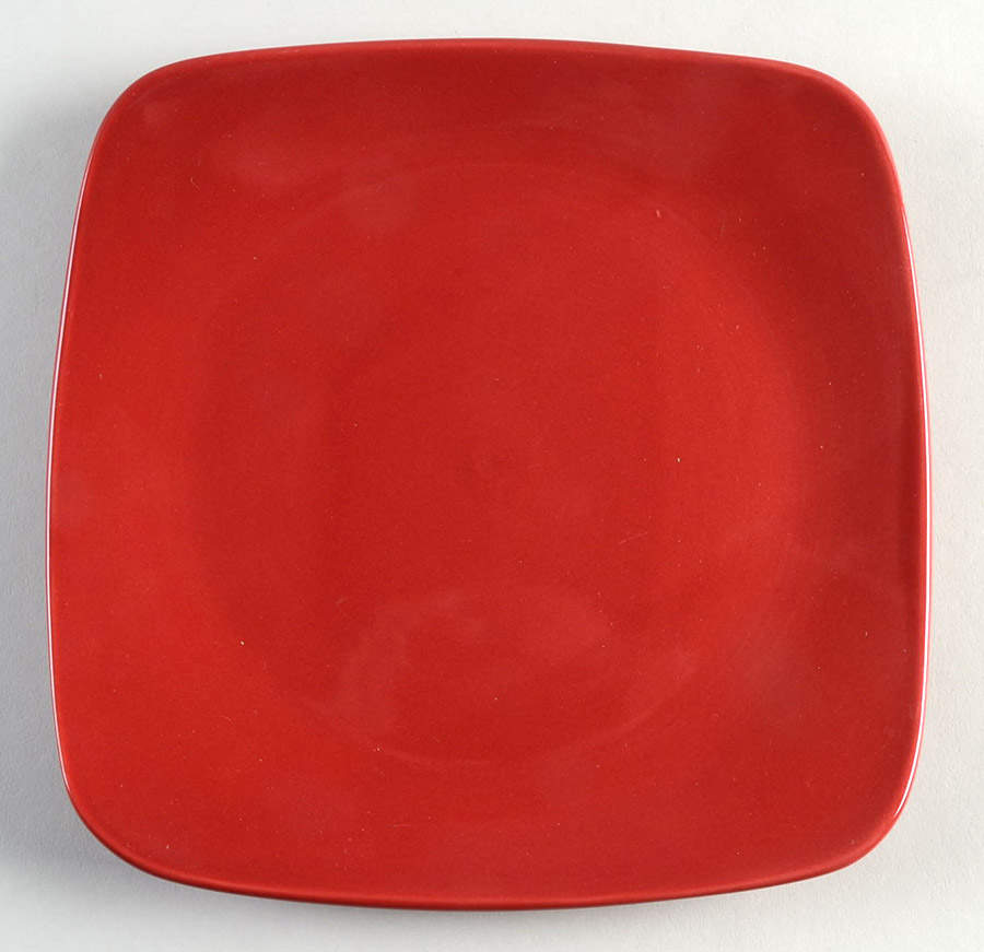 Medium Square Red Sedona Square Salad Plate by Mainstays-1