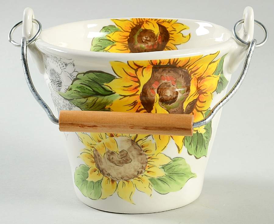 Sketch Sunflower 4" Handled Basket by Maxcera Corp-1