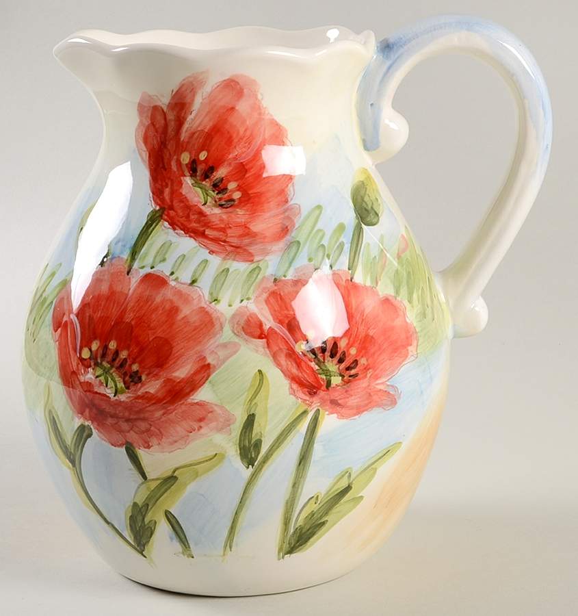 Flowing Poppies 64 Oz Pitcher by Maxcera Corp-1
