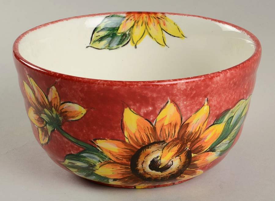 Red Spatter Sunflower Soup/Cereal Bowl by Maxcera Corp-1