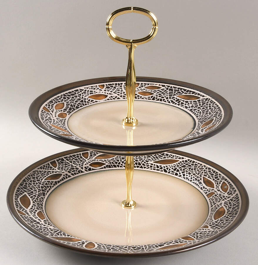 Alexandria 6 5/8"-10"  2 Tiered Serving Tray (Dp, Sp) HC by Mikasa-1