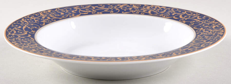 Parchment Cobalt Rim Soup Bowl by Mikasa-1