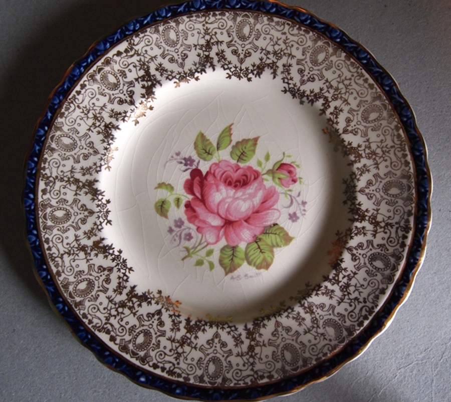 Princess Elizabeth Blue Bread & Butter Plate by Myott Staffordshire-1