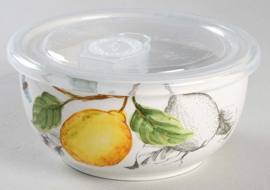Sketch Lemon 16 Oz Round Plastic Microwave Bowl w/Vent Lid by Maxcera Corp-1