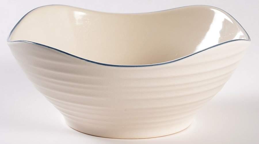 Swirl Blue Banded Square Soup/Cereal Bowl by Mikasa-1