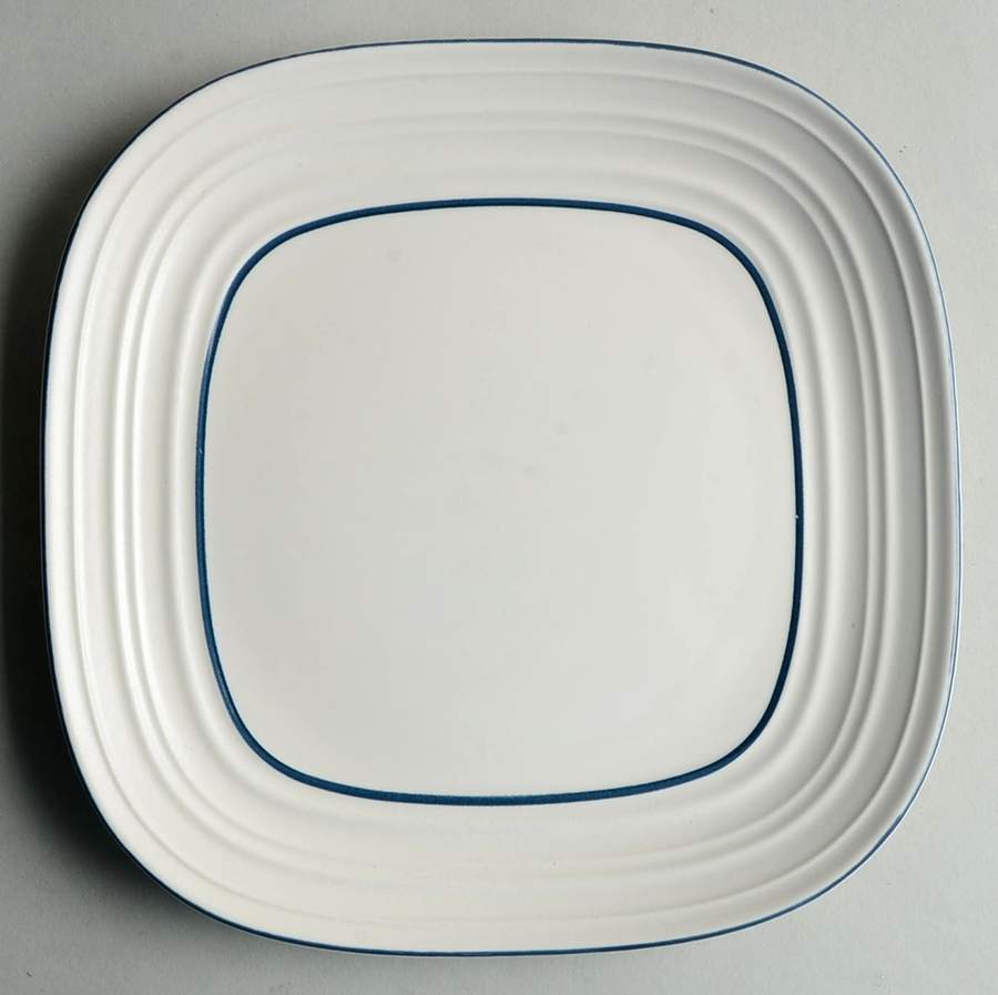 Swirl Blue Banded Square Salad Plate by Mikasa-1