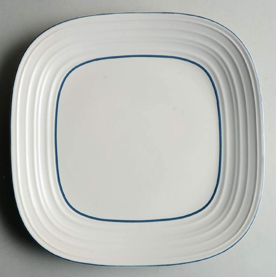 Swirl Blue Banded Square Dinner Plate by Mikasa-1