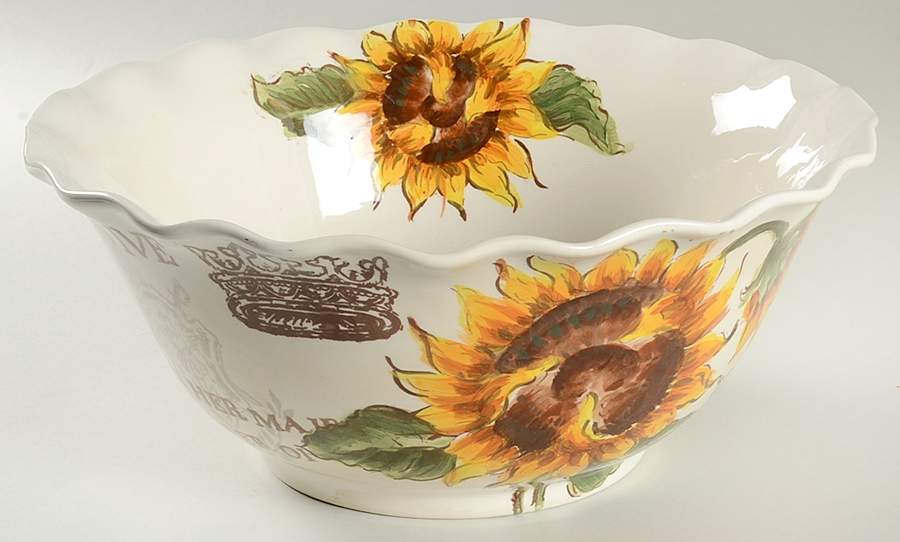 Sunflower Crown 12" Round Serving Bowl by Maxcera Corp-1