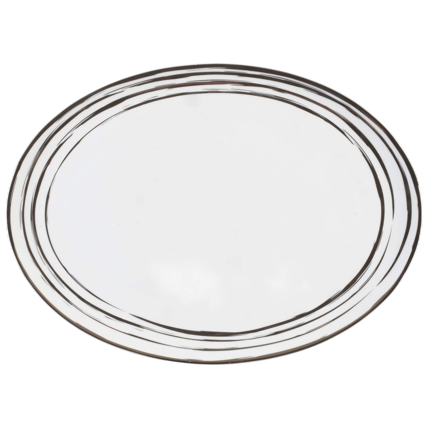 Swirl Platinum 14" Oval Serving Platter by Mikasa-1
