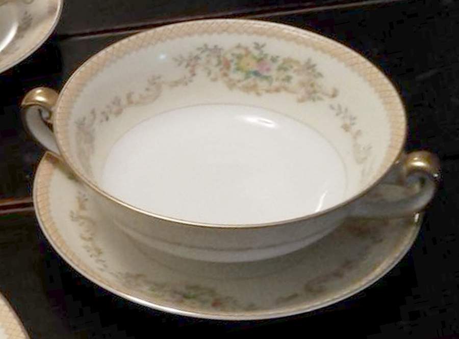 MEI1254 Footed Cream Soup Bowl & Saucer Set by Meito-1