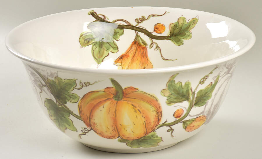 Pumpkin Flower 11" Round Serving Bowl by Maxcera Corp-1