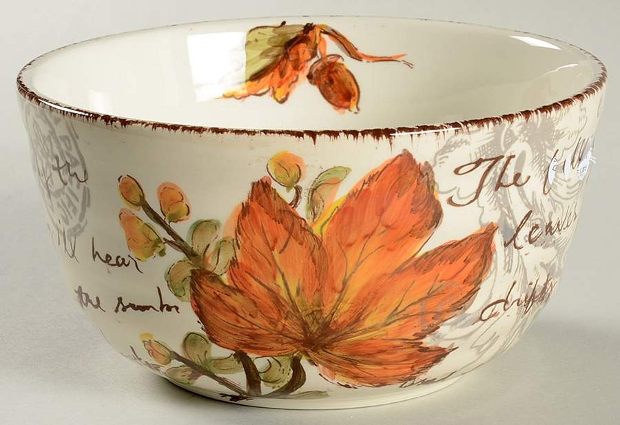 Golden Leaves Soup/Cereal Bowl by Maxcera Corp-1