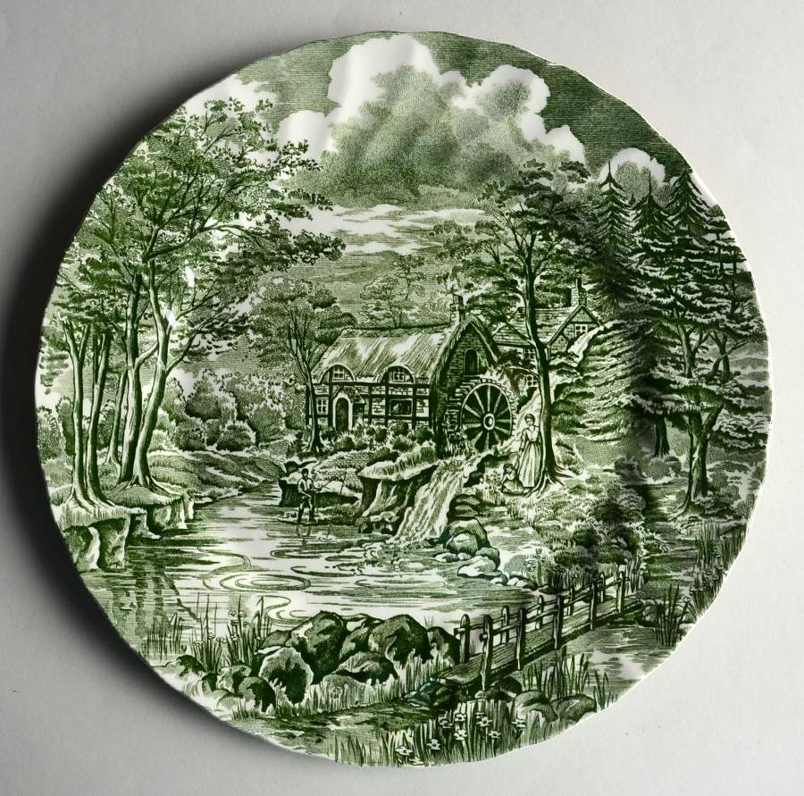 Mill, The-Green Dinner Plate by Alfred Meakin-1