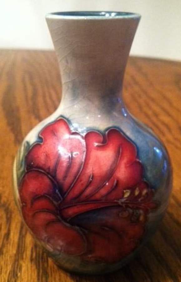 Hibiscus 3" Bud Vase by Moorcroft-1