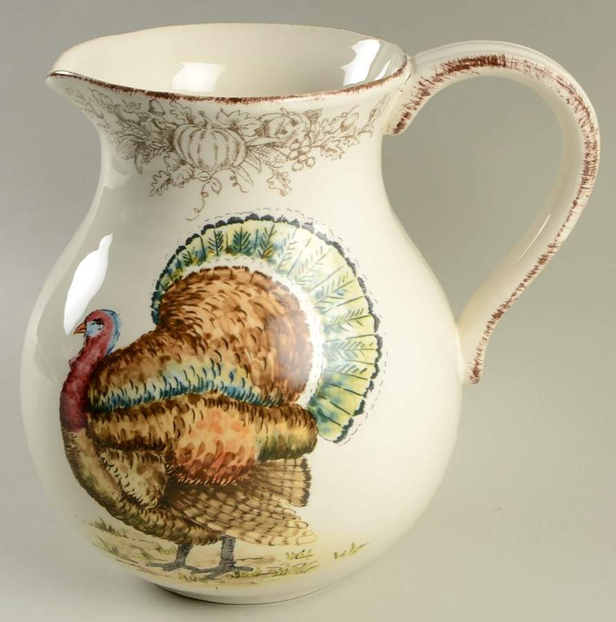 Turkey Toile Large Pitcher by Maxcera Corp-1