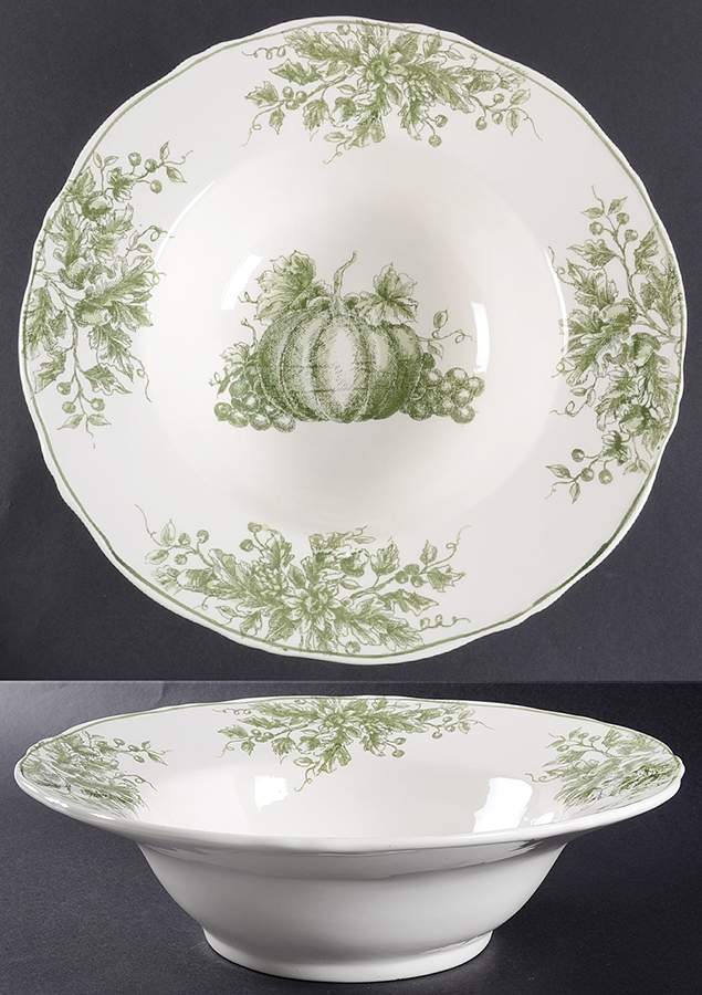 Pumpkin Toile 12" Round Vegetable Bowl by Maxcera Corp-1
