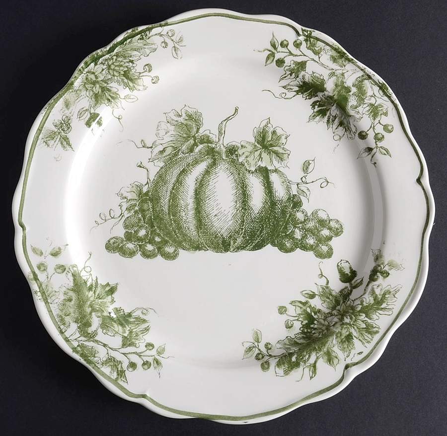 Pumpkin Toile Dinner Plate by Maxcera Corp-1