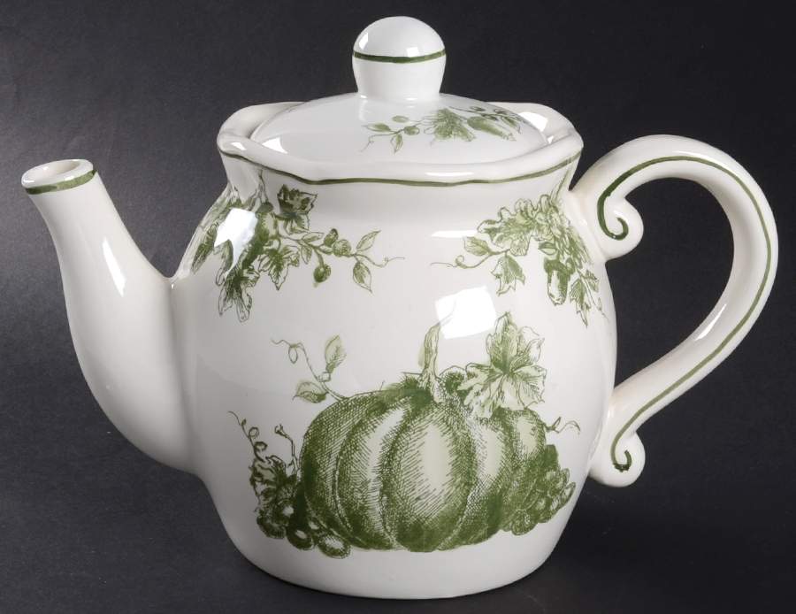 Pumpkin Toile Teapot & Lid by Maxcera Corp-1