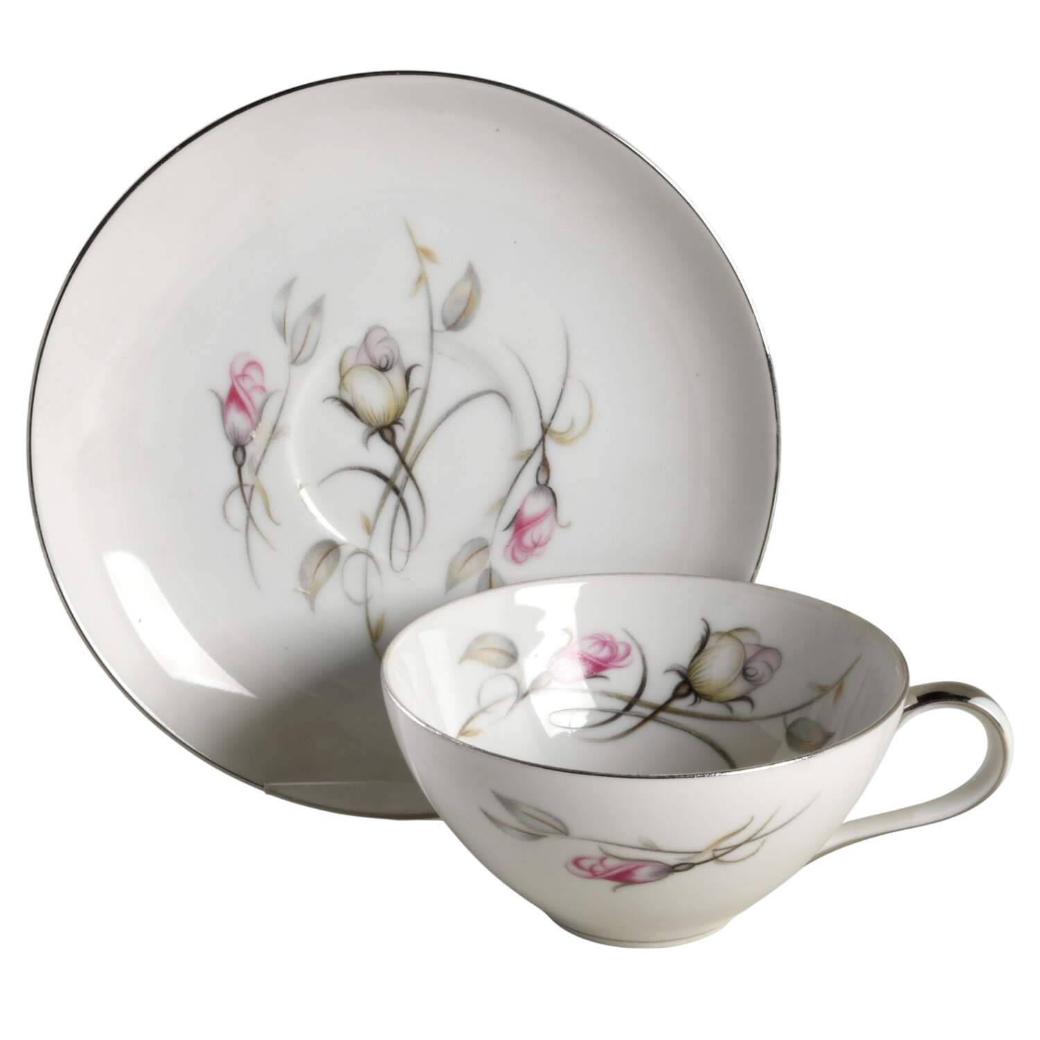 French Rose Flat Cup & Saucer Set by Modar-1