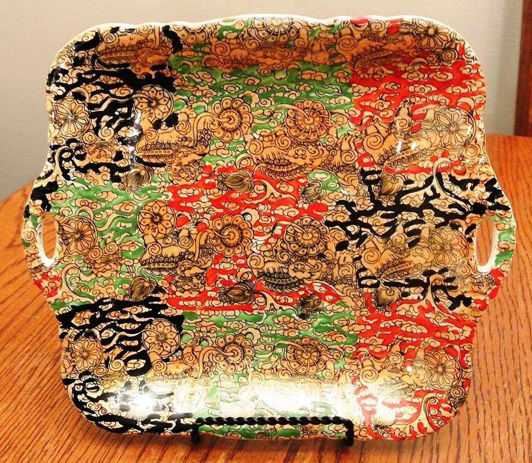 B9994 Square Handled Cake Plate by Mason's-1