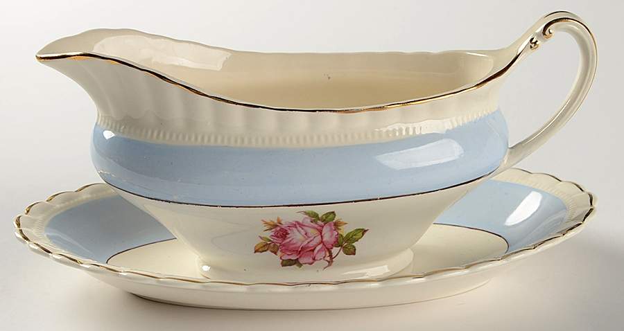 MEK423 Gravy Boat & Underplate by J & G Meakin-1