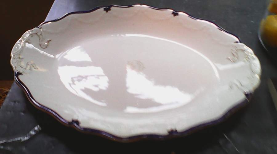 MAD175-Cobalt Blue 12" Oval Serving Platter by John Maddock & Sons-1