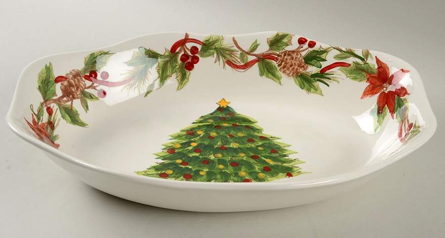 Tree & Bough 13" Oval Vegetable Bowl by Maxcera Corp-1