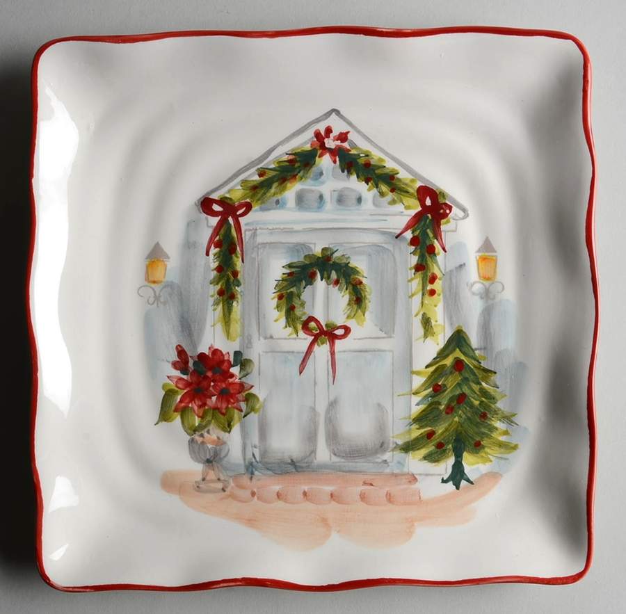 Holiday Door Square Salad Plate by Maxcera Corp-1