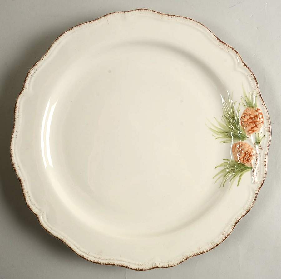 Snowy Pinecone Dinner Plate by Maxcera Corp-1