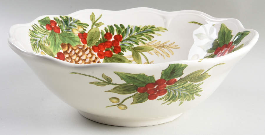 Yuletide Bough 12" Round Serving Bowl by Maxcera Corp-1