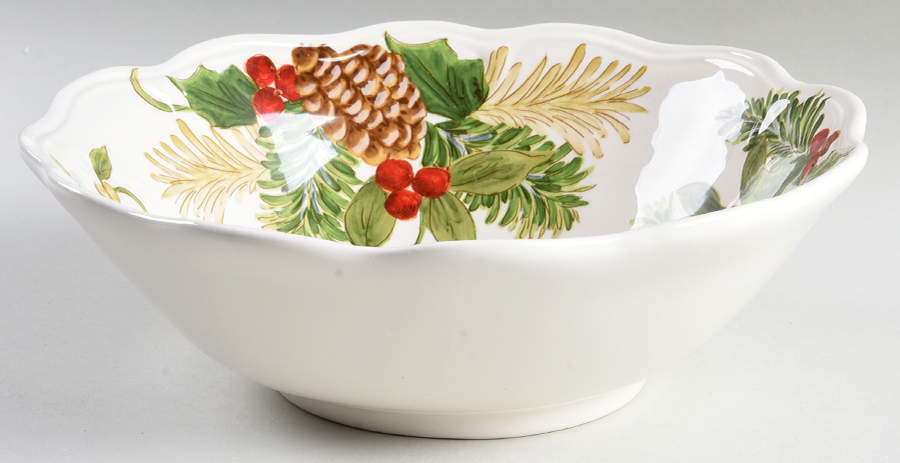 Yuletide Bough 10" Round Serving Bowl by Maxcera Corp-1