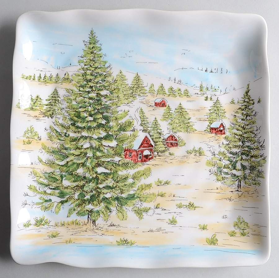 Snowville Square Dinner Plate by Maxcera Corp-1