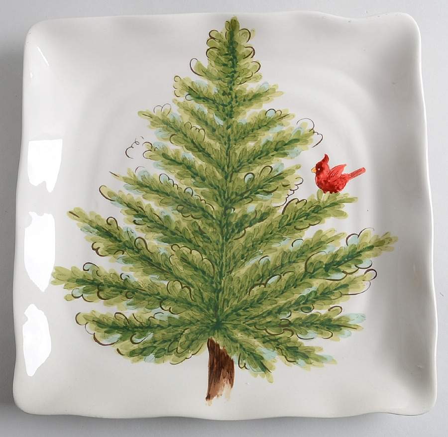 Cardinal Tree Square Dinner Plate by Maxcera Corp-1