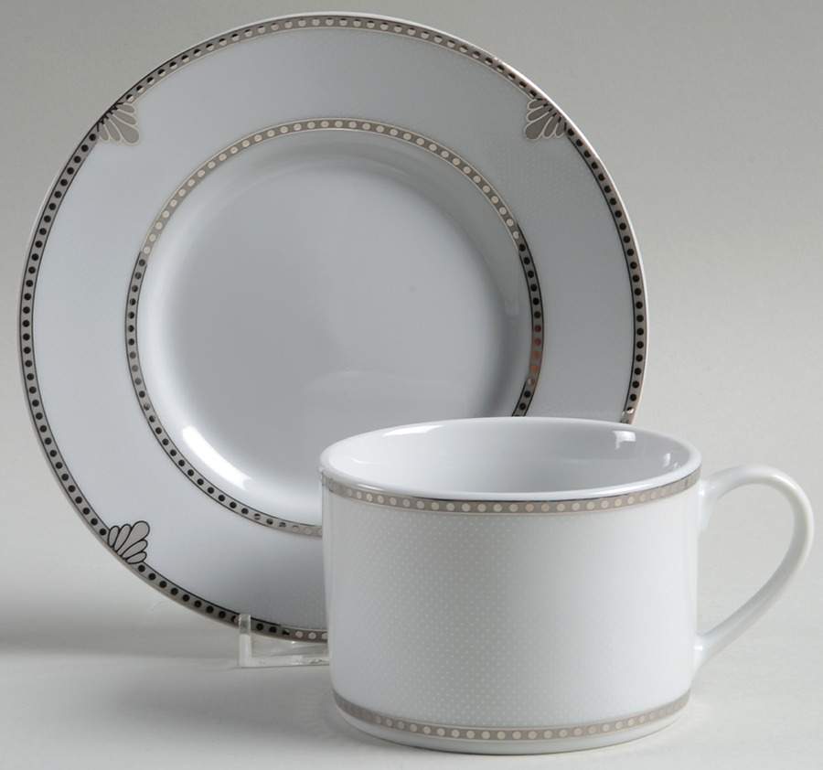 Regent Bead Flat Cup & Saucer Set by Mikasa-1