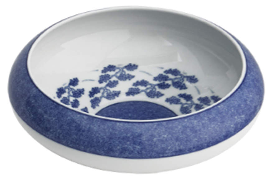 Blue Shou 11" Round Serving Bowl by Mottahedeh-1