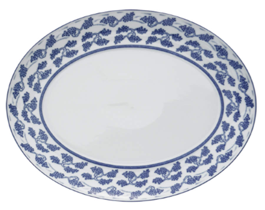 Blue Shou 16" Oval Serving Platter by Mottahedeh-1