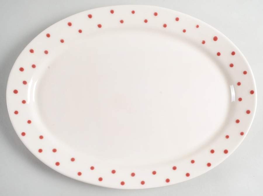 M2A24 Red 15" Oval Serving Platter by Matceramica-1