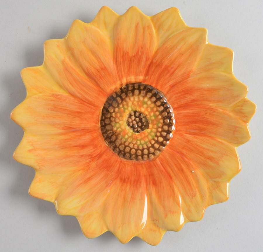 Sunflower with Writing Salad Plate by Maxcera Corp-1